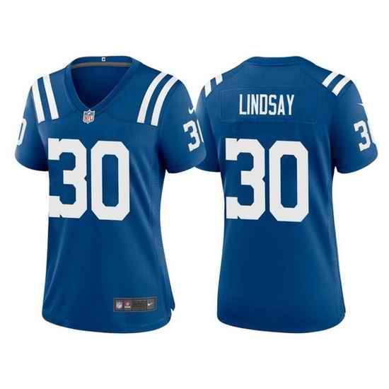 Women Indianapolis Colts 30 Phillip Lindsay Blue Stitched Jersey 28Run Small 2